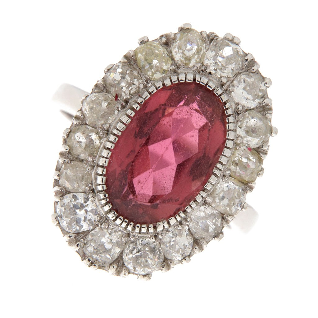 Anello Fiore con Tormalina Rosa e Diamanti (Articolo NON in Saldo)