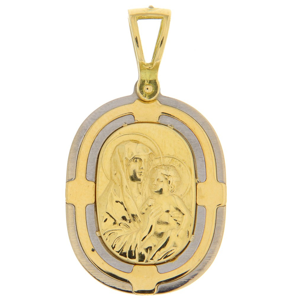 Ciondolo Ovale Madonna e Gesù