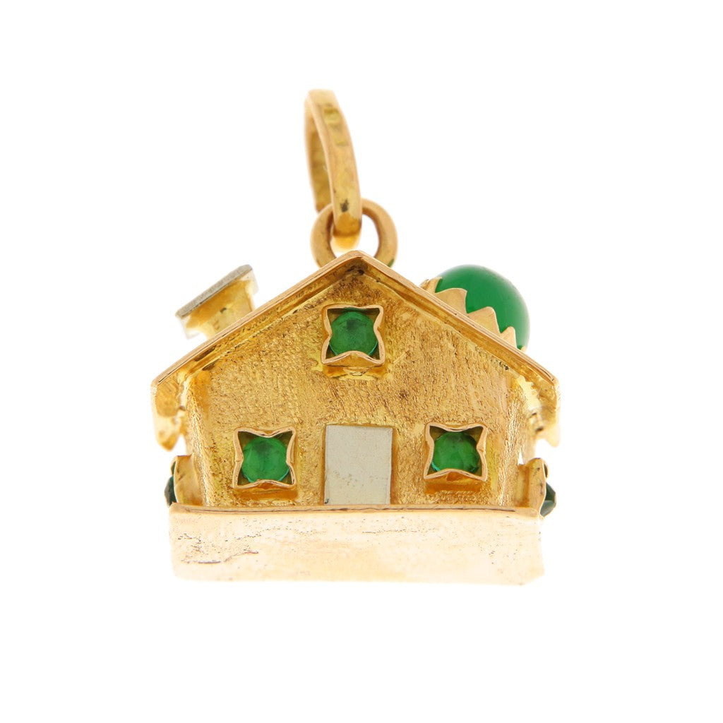 Ciondolo Casa con Pietre Verdi