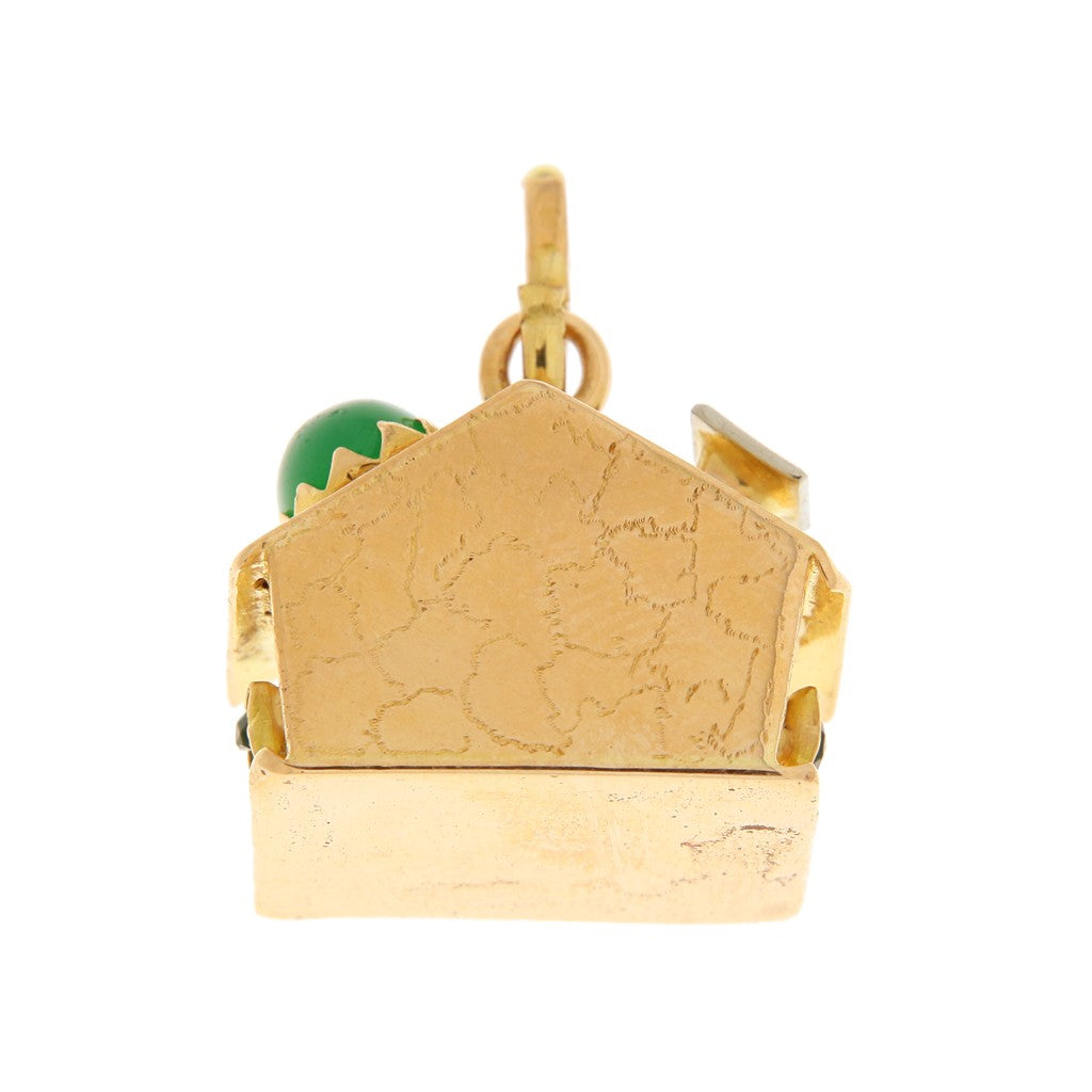 Ciondolo Casa con Pietre Verdi