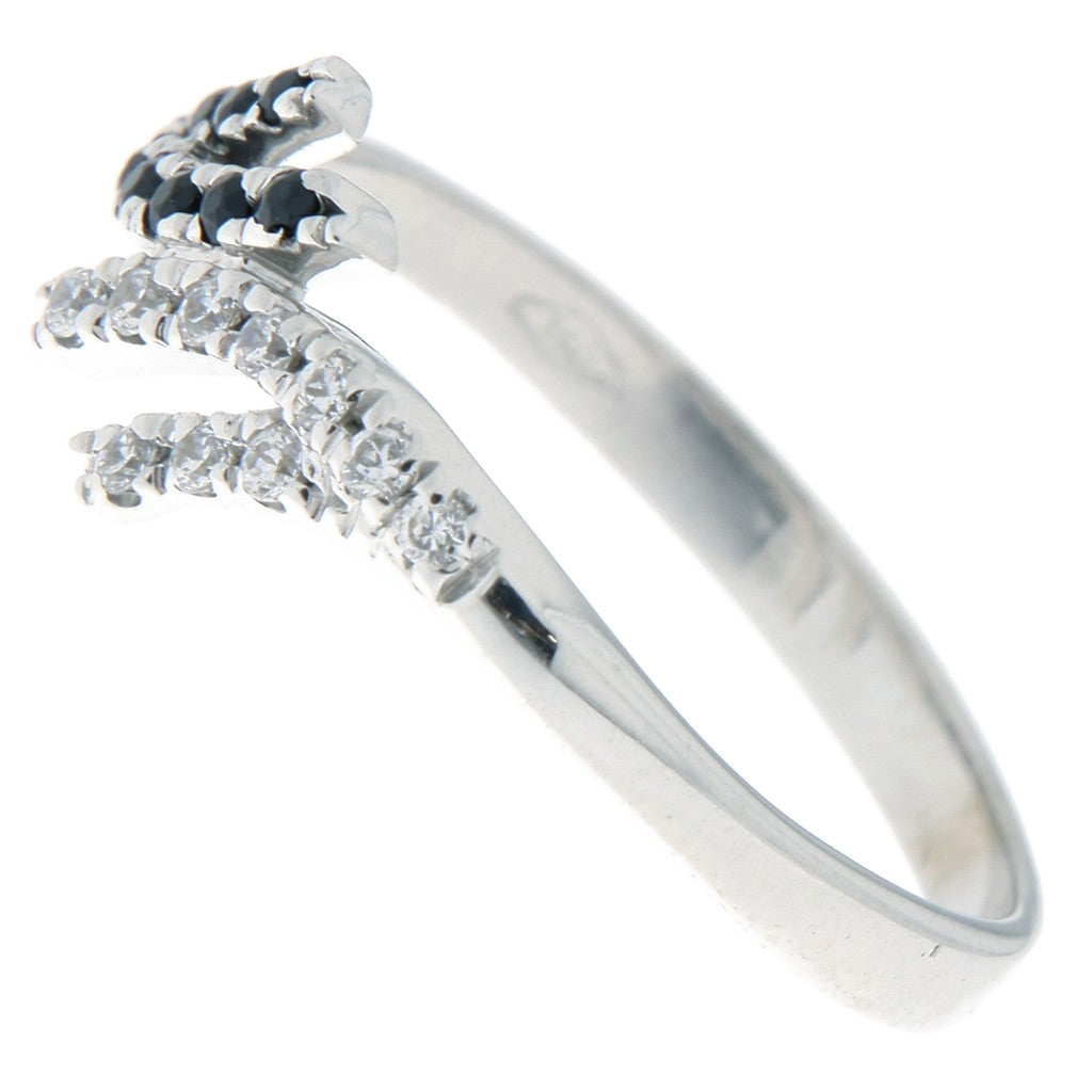 Anello Fantasia con Pietre Nere e Bianche