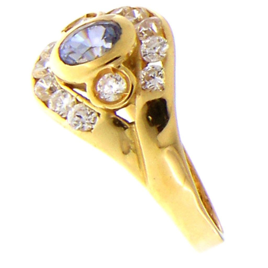 Anello Pietre Bianche e Pietra Celeste