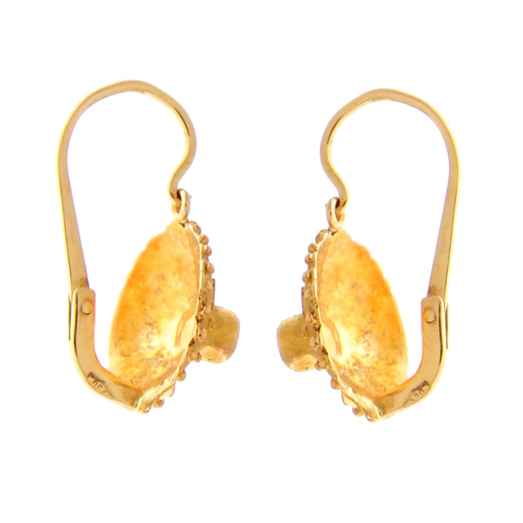 Orecchini a Bottone con Pietra Rossa