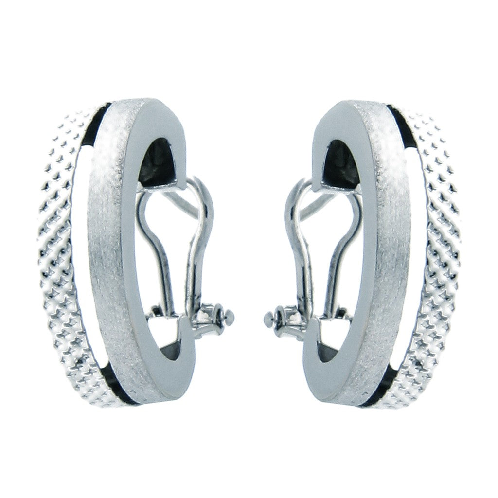 Orecchini a Cerchio Doppio con Zigrinatura