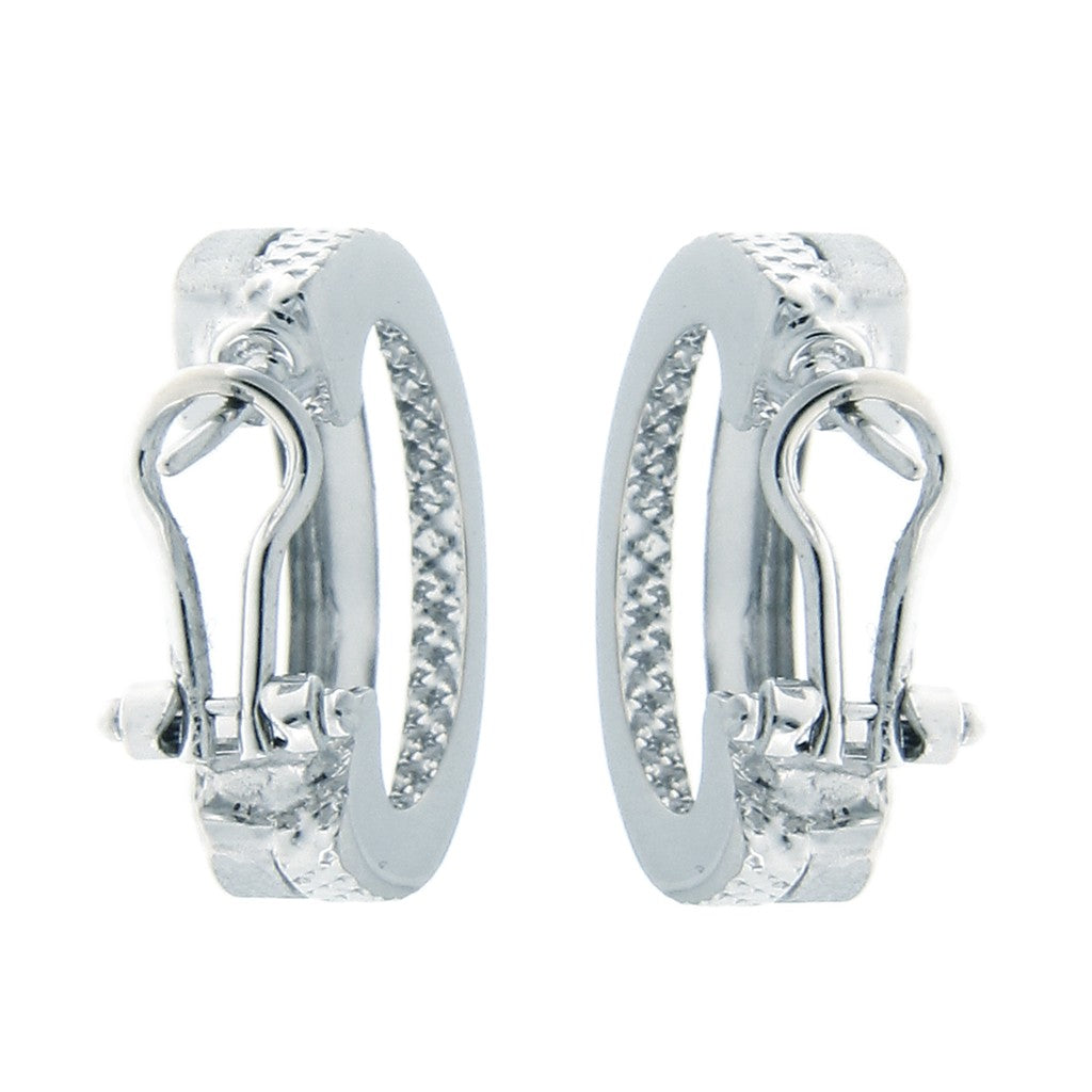 Orecchini a Cerchio Doppio con Zigrinatura