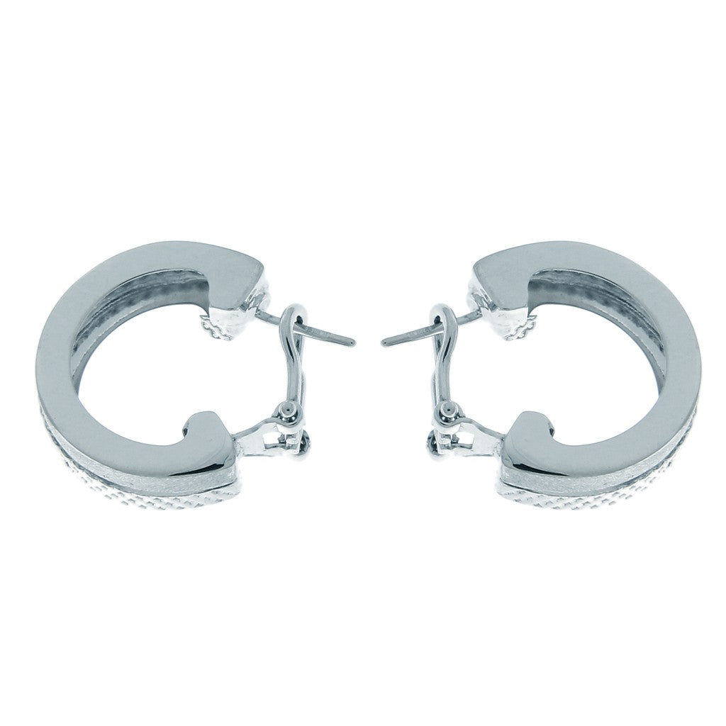 Orecchini a Cerchio Doppio con Zigrinatura