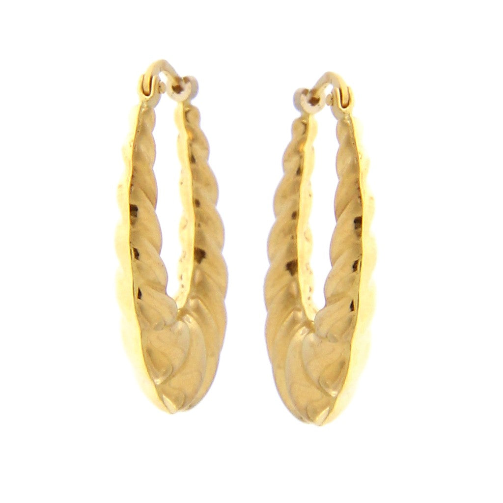 Orecchini Ovali Bombati Lavorati