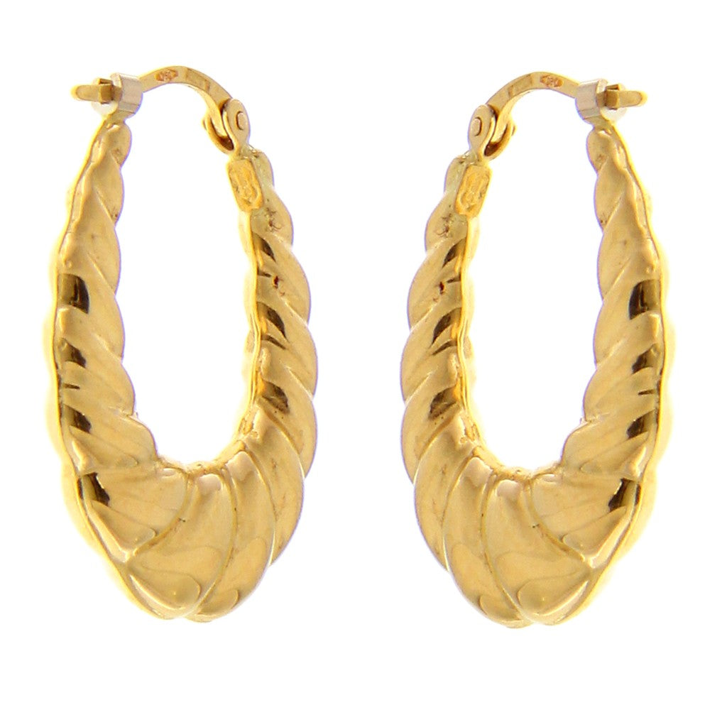 Orecchini Ovali Bombati Lavorati