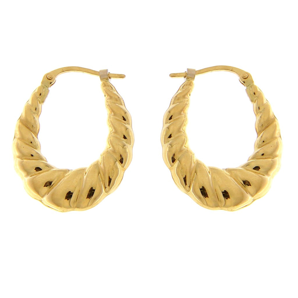 Orecchini Ovali Bombati Lavorati