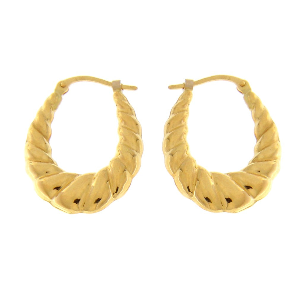 Orecchini Ovali Bombati Lavorati