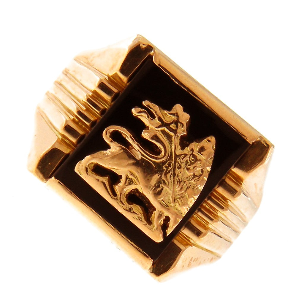 Anello Sigillo Pietra Nera e Stemma