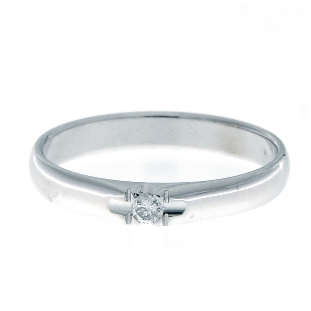 Anello Solitario con Diamante da 0.08 CT
