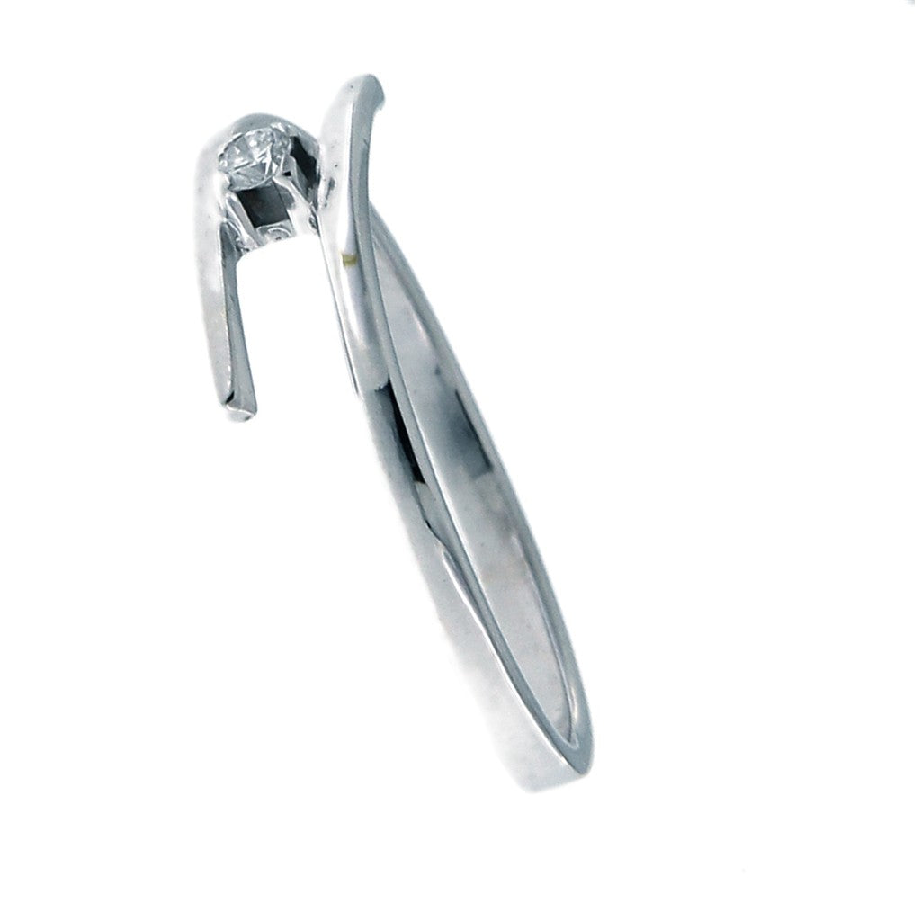 Anello Solitario Contrariè con Diamante da 0.05 CT