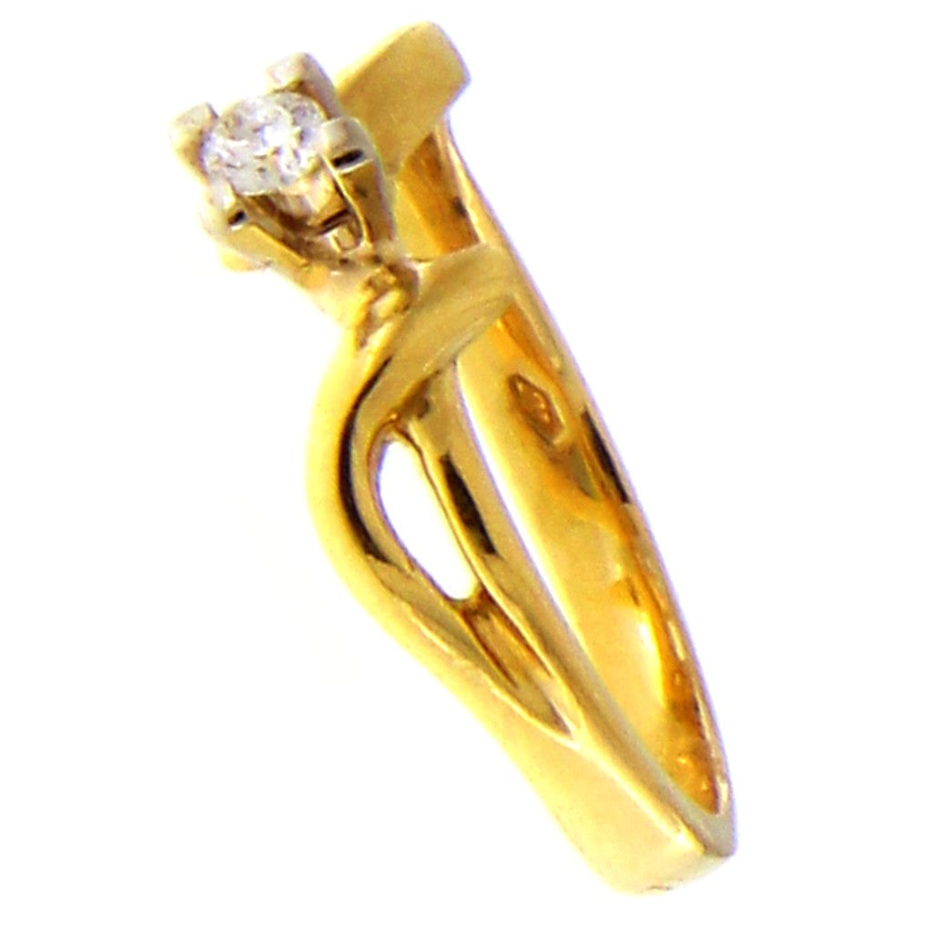 Anello Solitario con Diamante da 0.1 CT