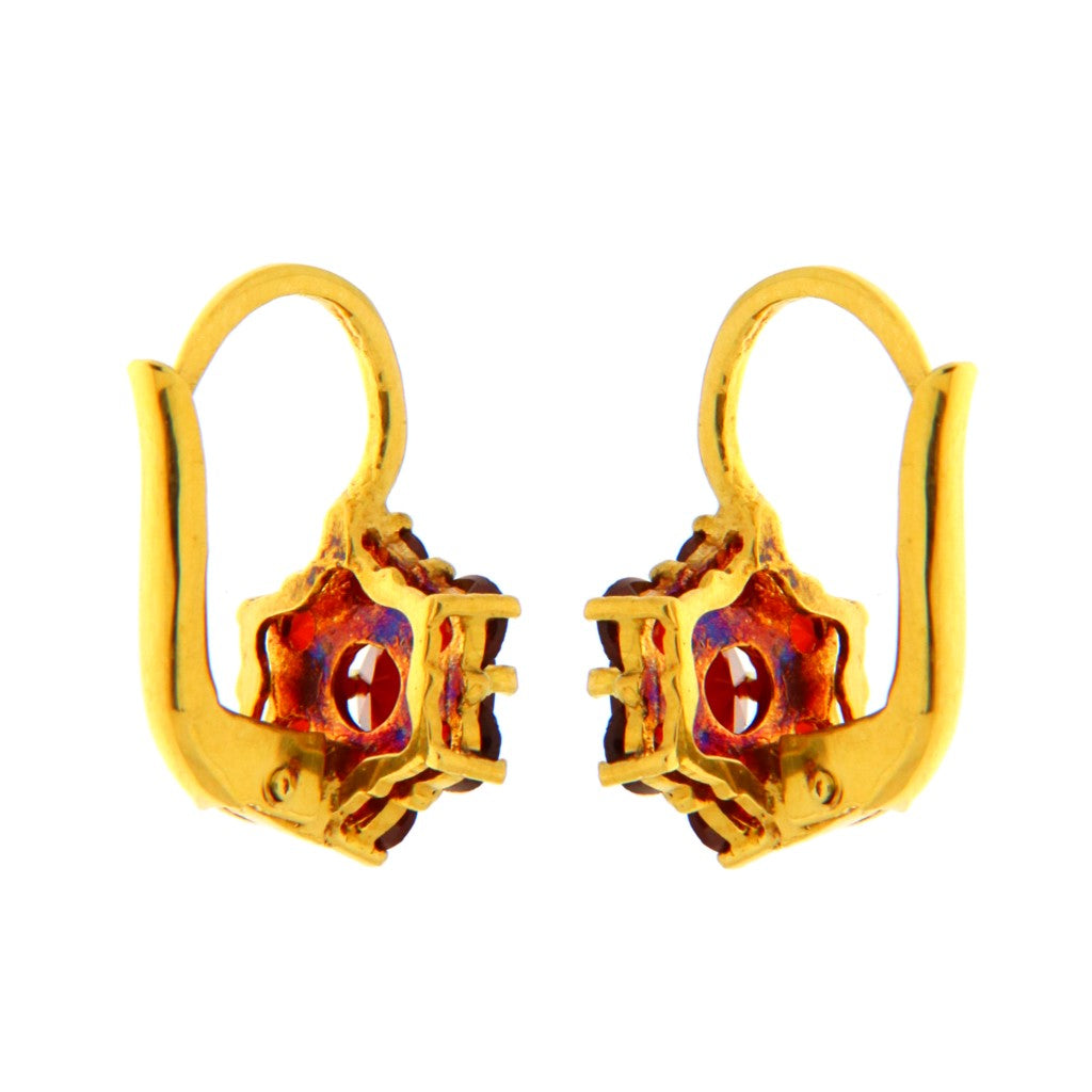 Orecchini Fiore Piccolo con Granati