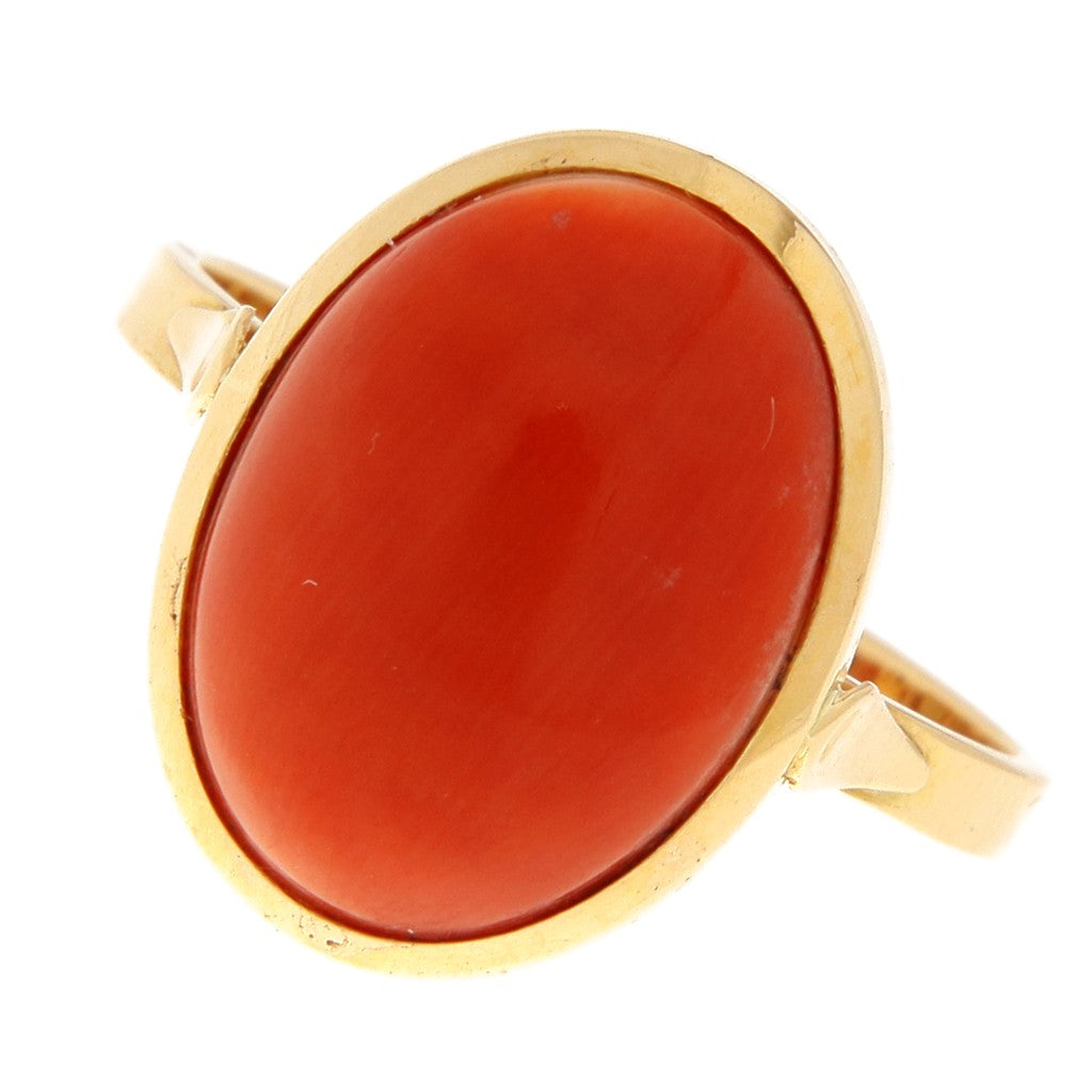 Anello Ovale Pietra Dura Rossa