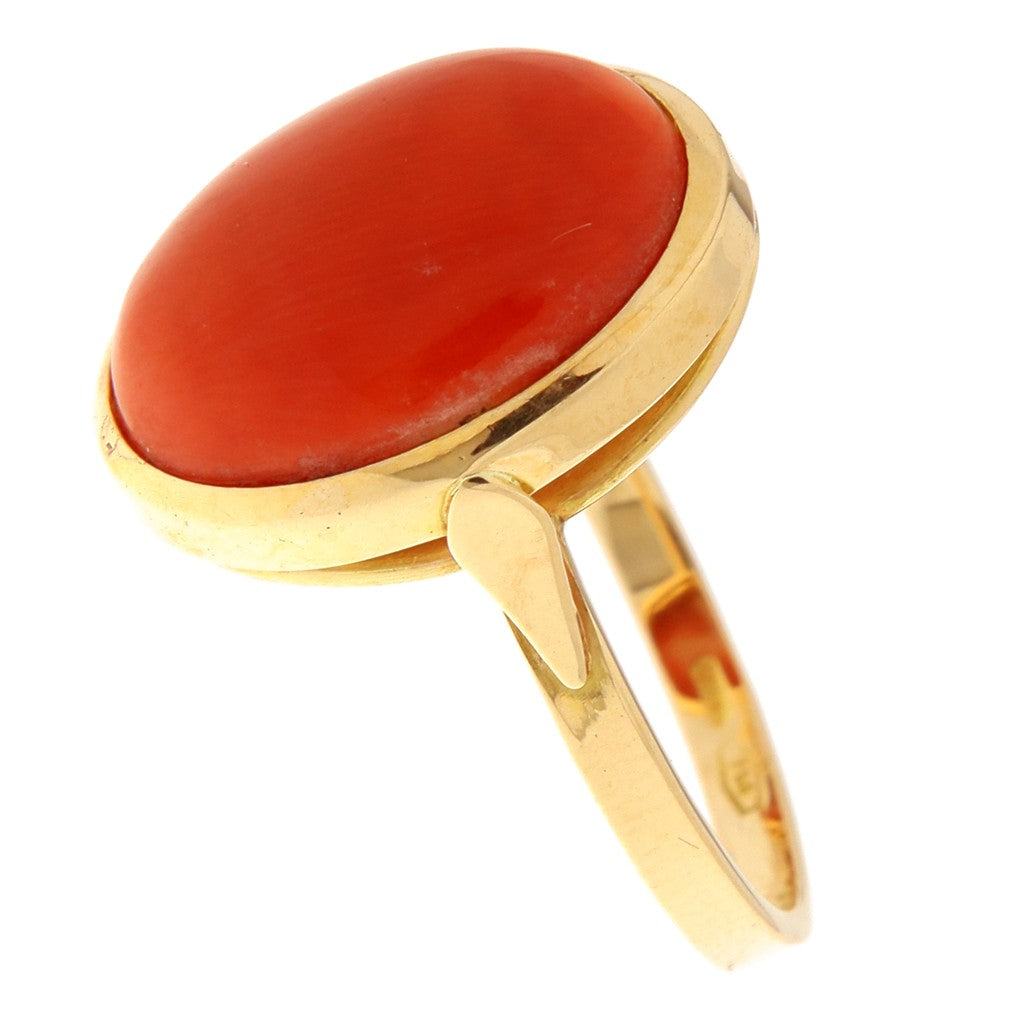 Anello Ovale Pietra Dura Rossa