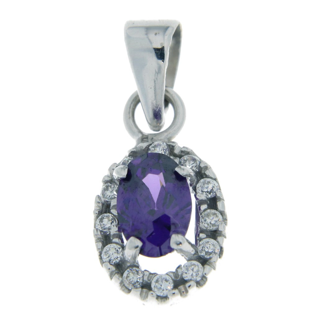 Ciondolo Ovale Pietra Viola
