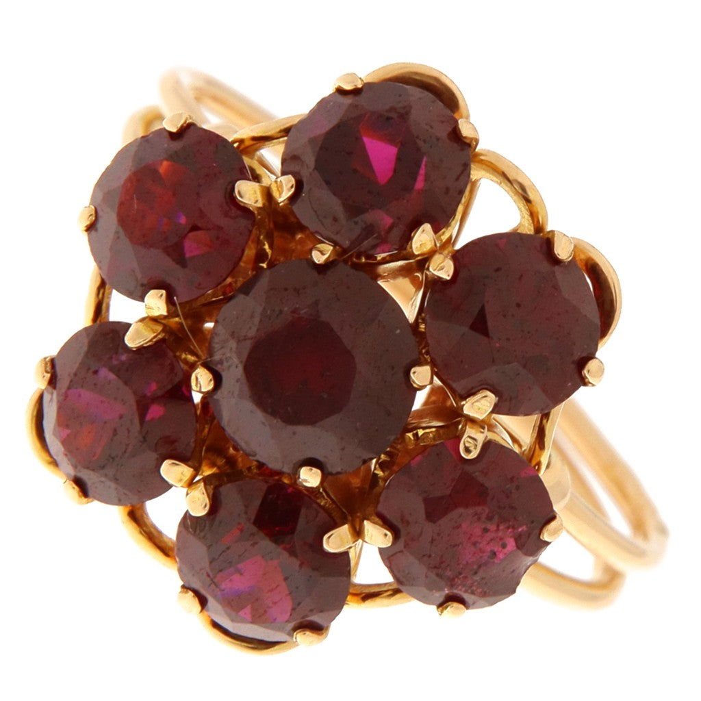 Anello Fiore con Granati