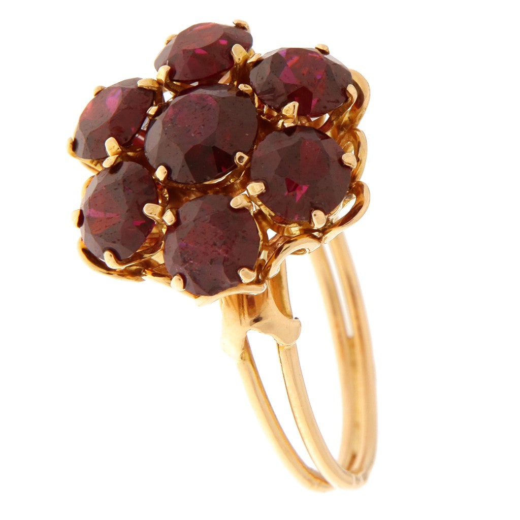 Anello Fiore con Granati