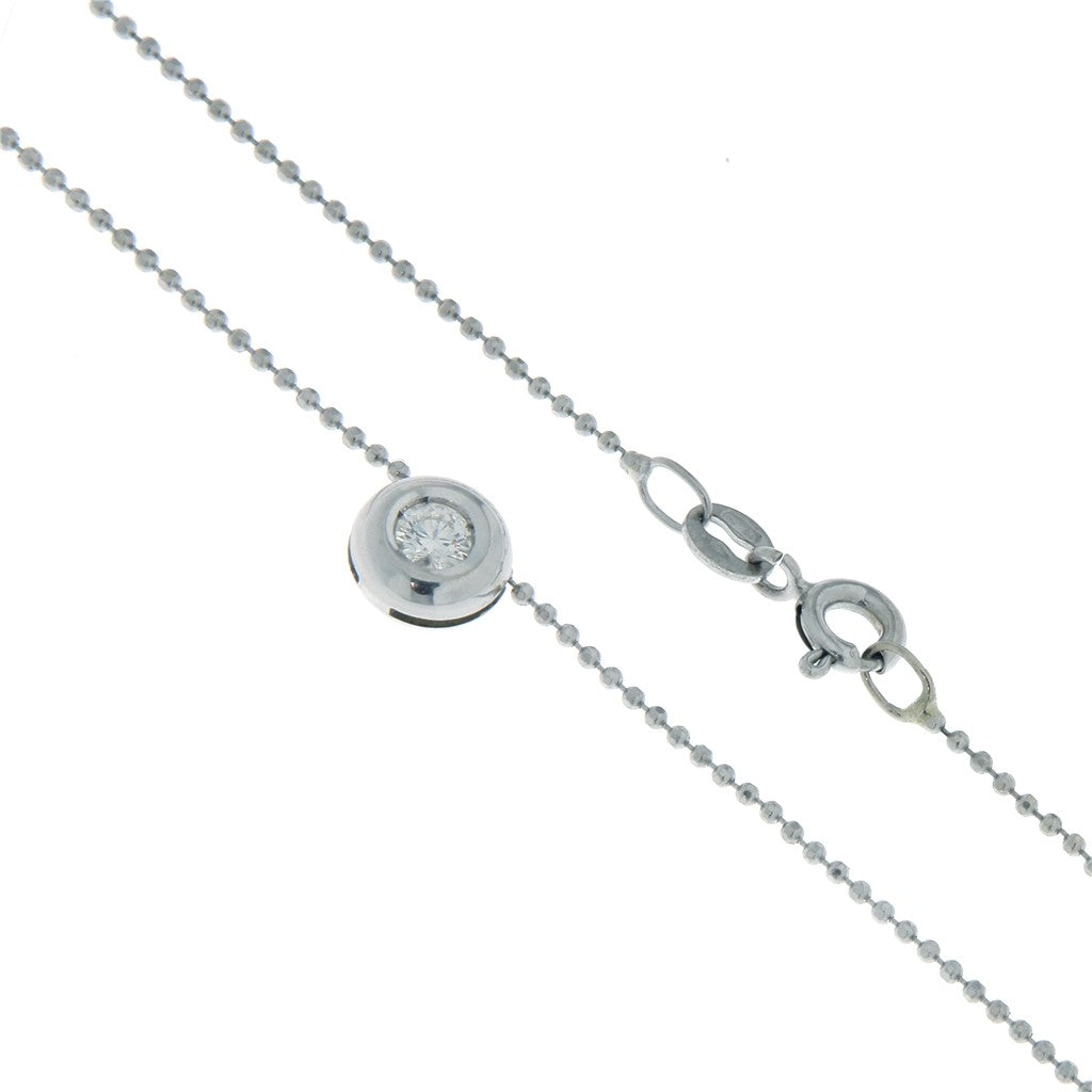 Collana Sfere con Diamante da 0.1 CT