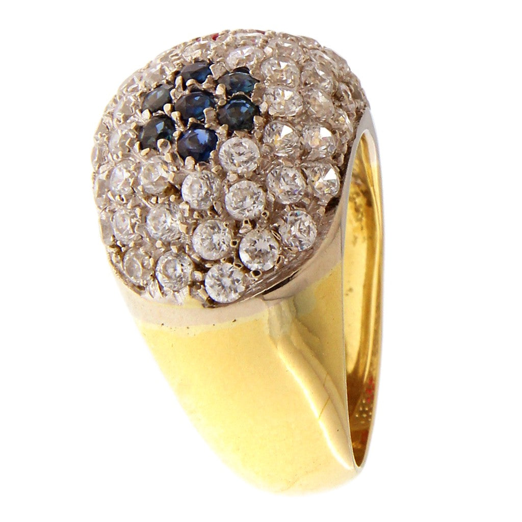 Anello Pavè Zirconi, Rubini e Zaffiri