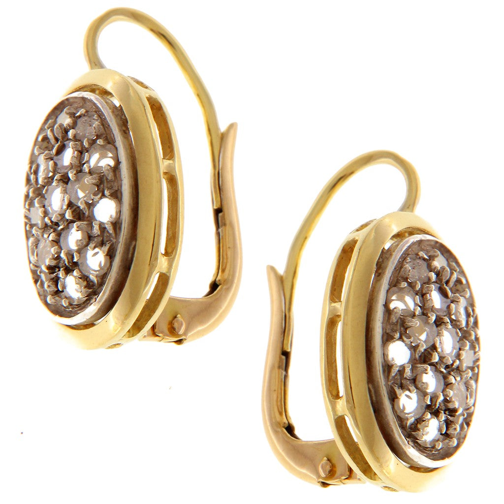 Orecchini Ovali con Diamanti da 0.05 CT