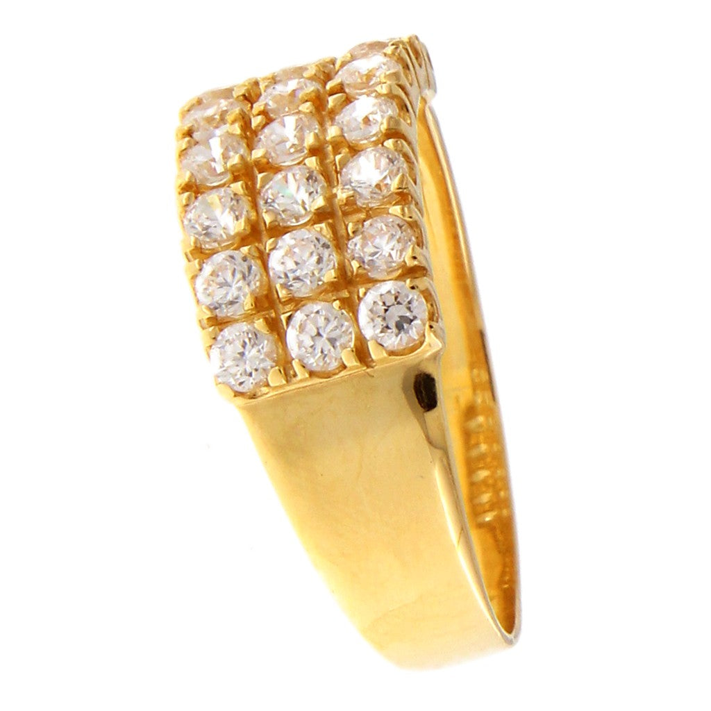 Anello Rettangolare con Pavè di Zirconi