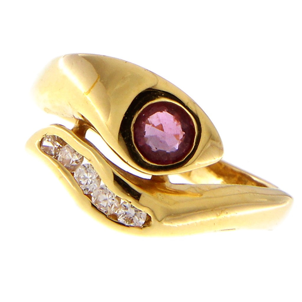 Anello Serpentina con Granato e Zirconi