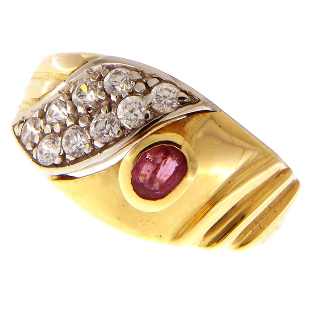 Anello Zirconi e Rubino
