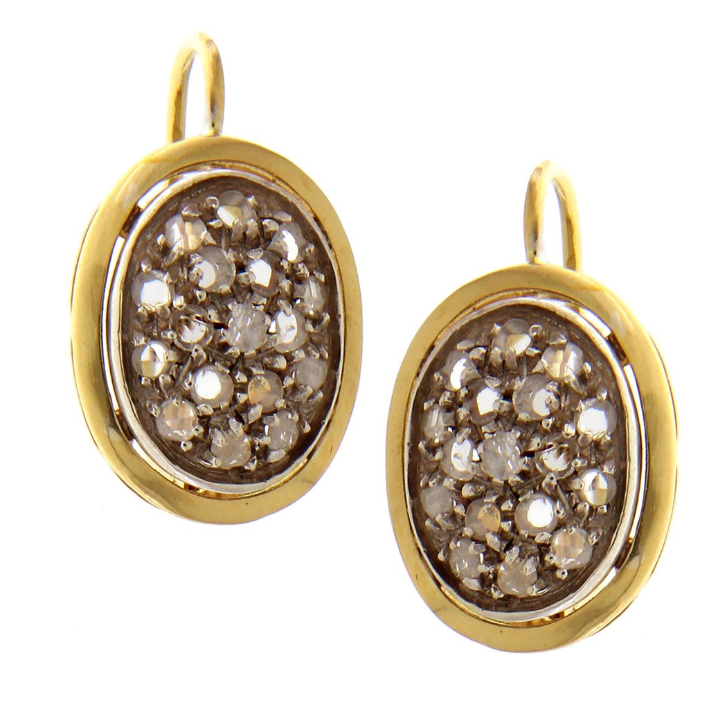 Orecchini Ovali con Diamanti da 0.05 CT