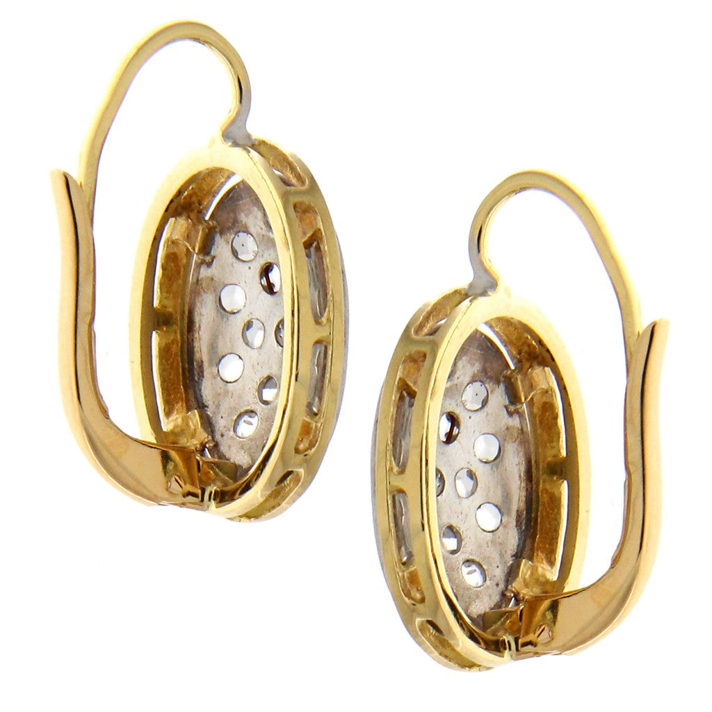 Orecchini Ovali con Diamanti da 0.05 CT