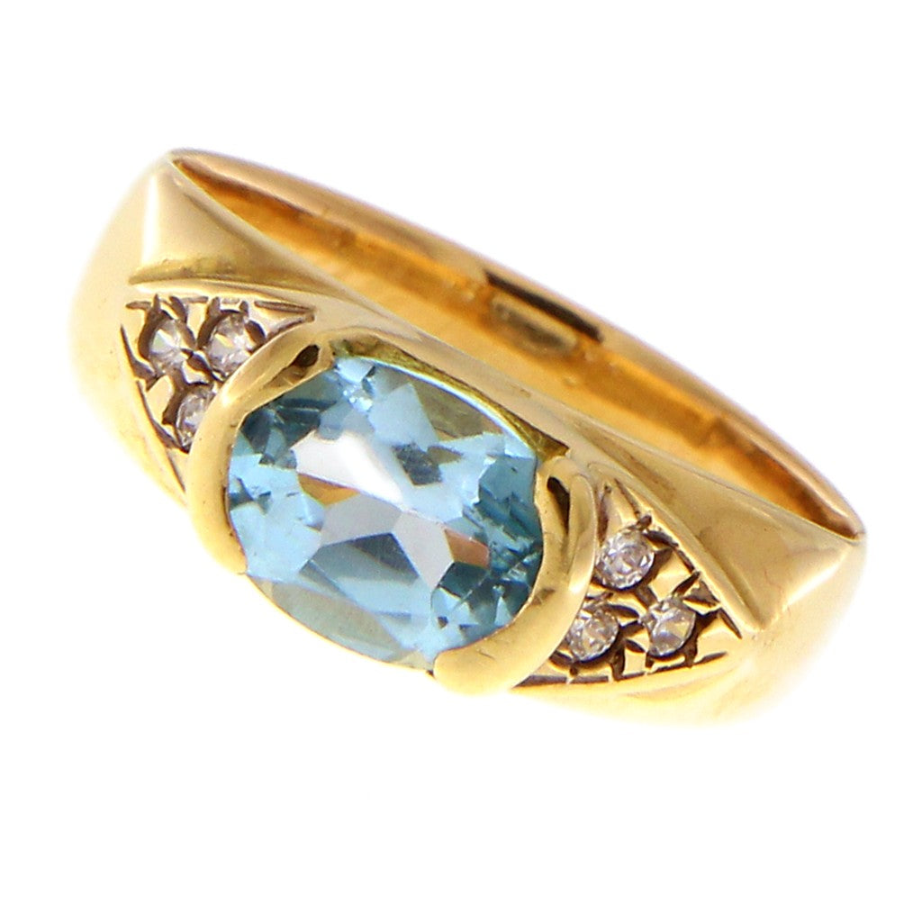 Anello con Topazio Celeste