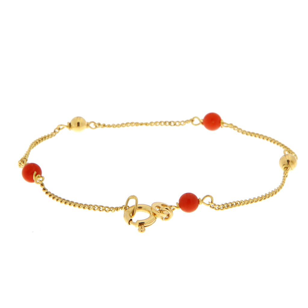 Bracciale Grumetta con Sfere Rosse