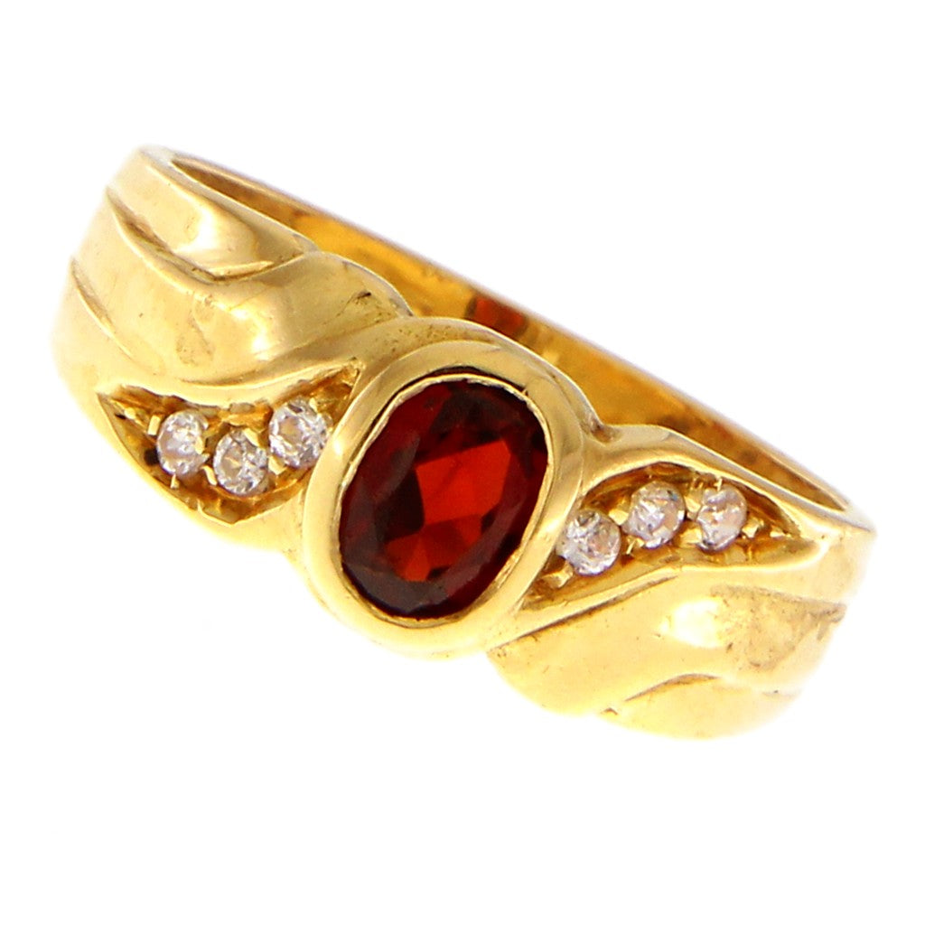 Anello con Granato e Zirconi