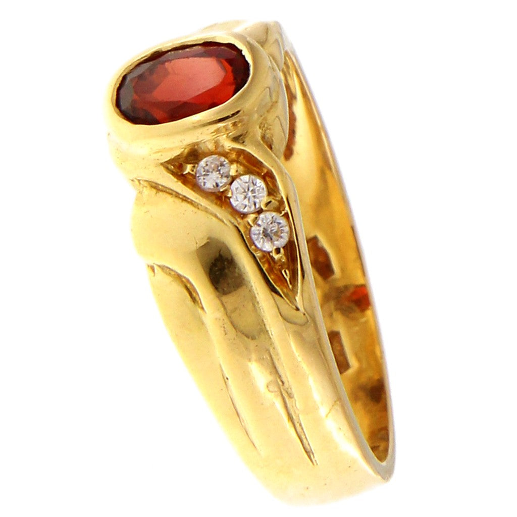 Anello con Granato e Zirconi