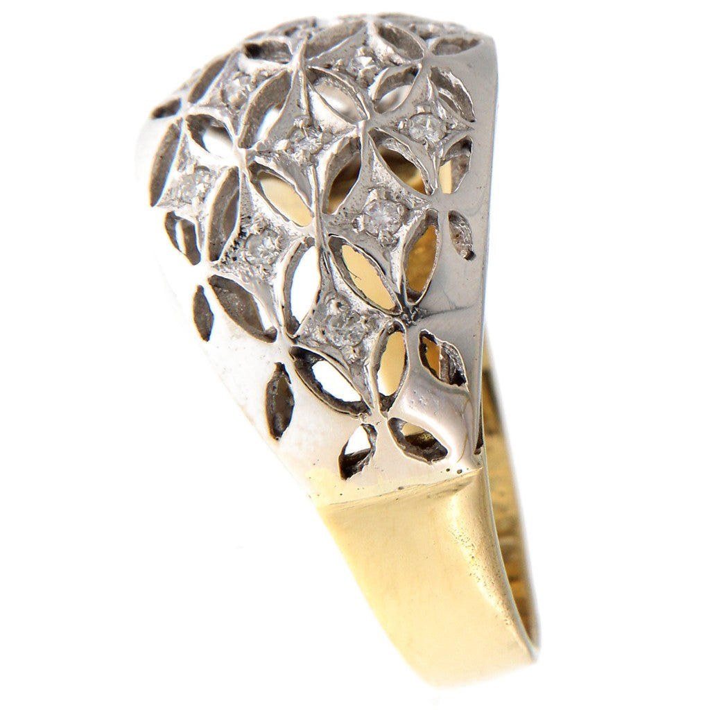 Anello Fascia con Pietre Bianche