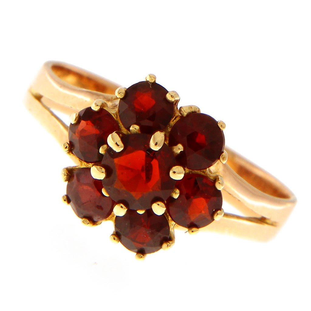 Anello Fiore con Granati