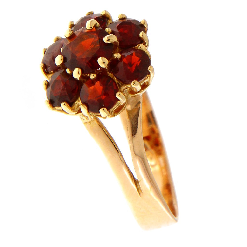 Anello Fiore con Granati