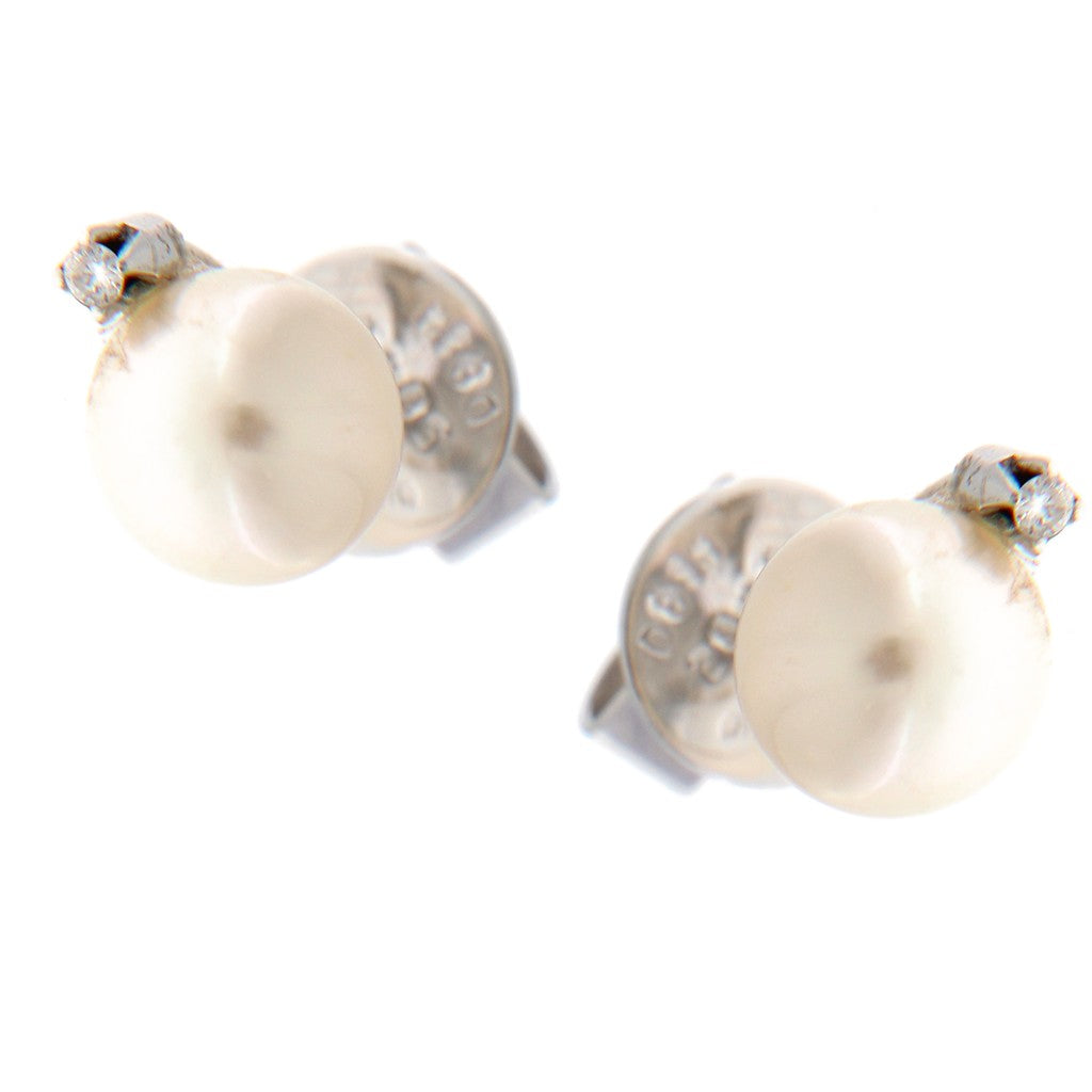 Orecchini Perla e Pietra Bianca
