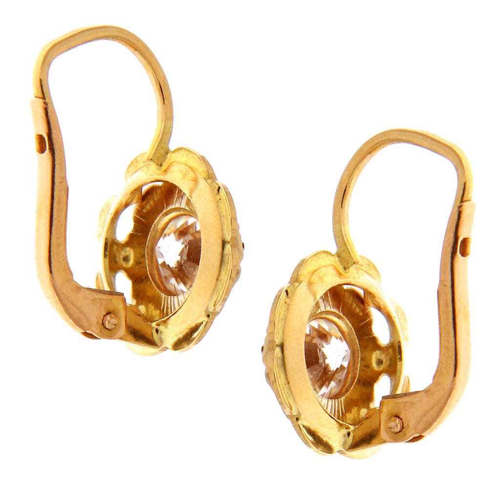 Orecchini Fiore con Pietra Bianca