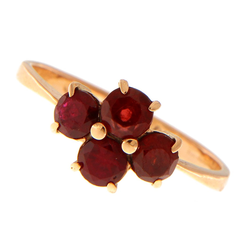 Anello Fiore con Granati