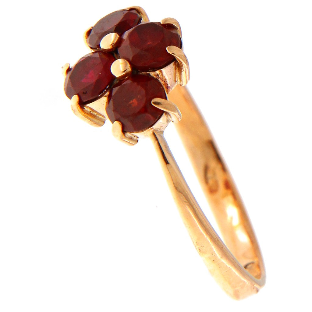 Anello Fiore con Granati