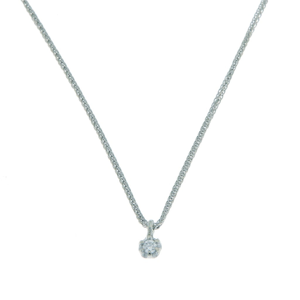 Collana Coda di Volpe e Diamante da 0.05 CT