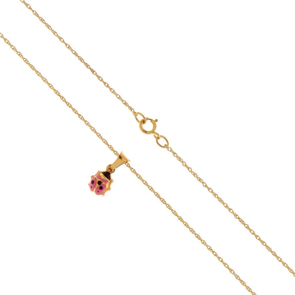 Collana Grumetta con Coccinella Rosa