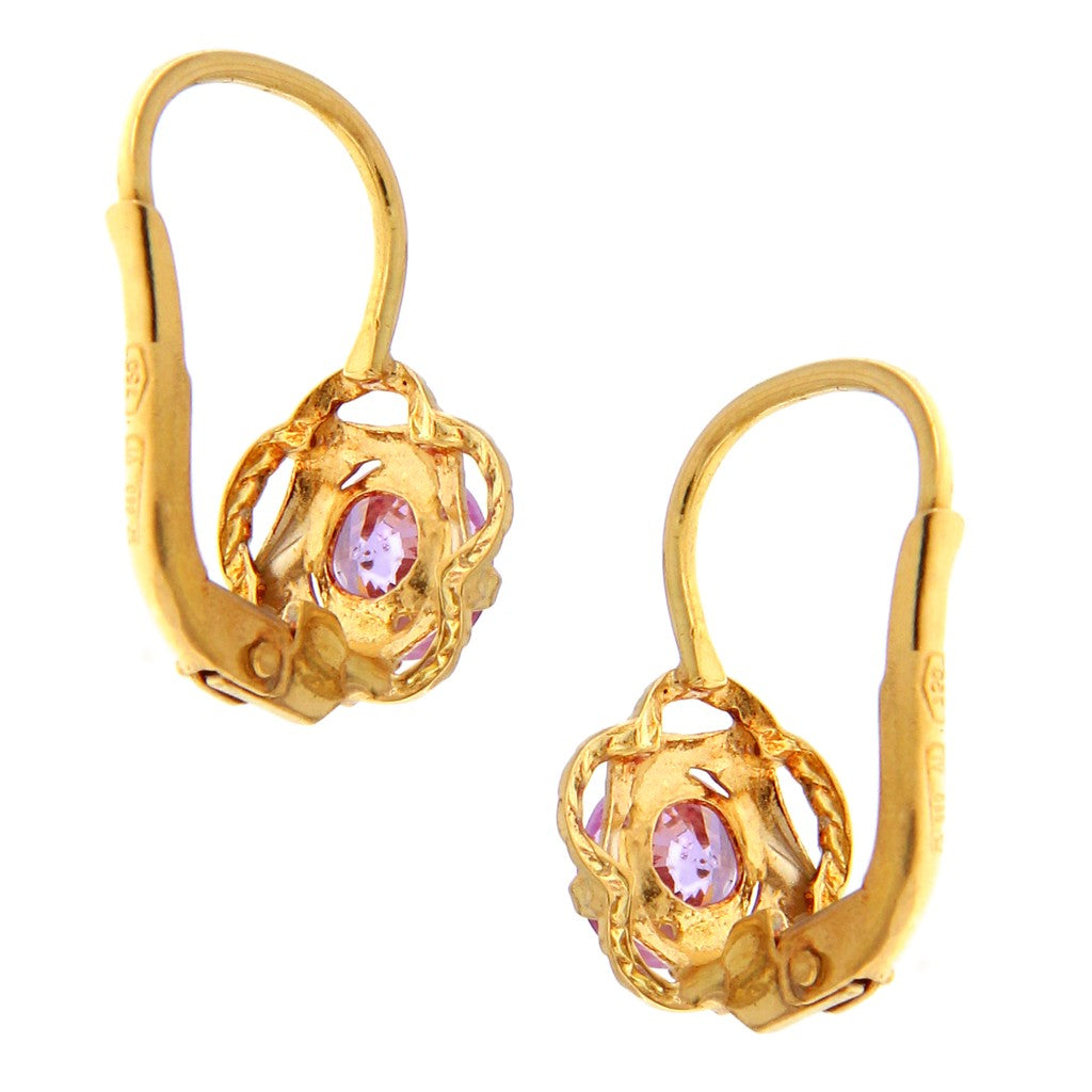 Orecchini Fiori con Pietre Lilla