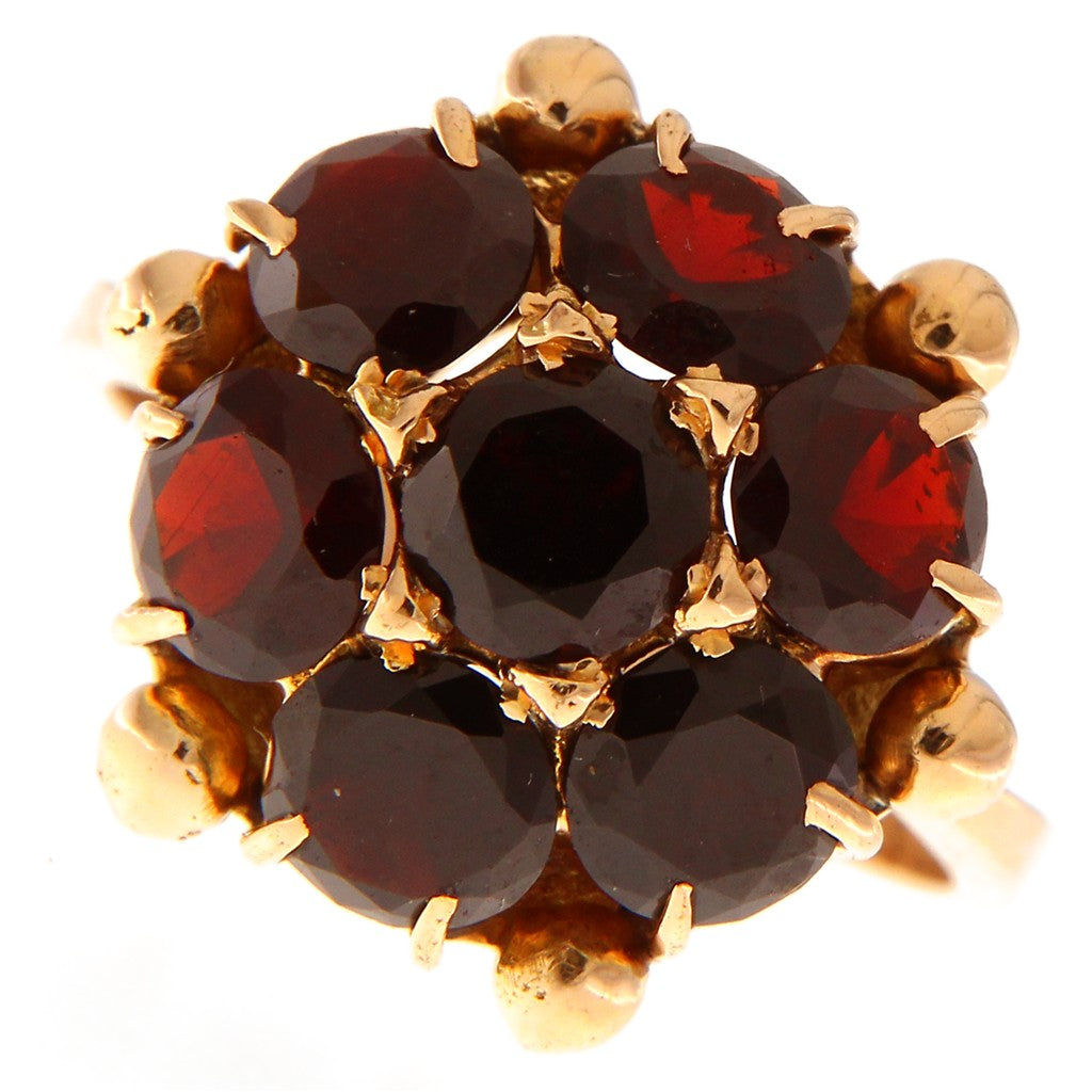 Anello Fiore con Granati