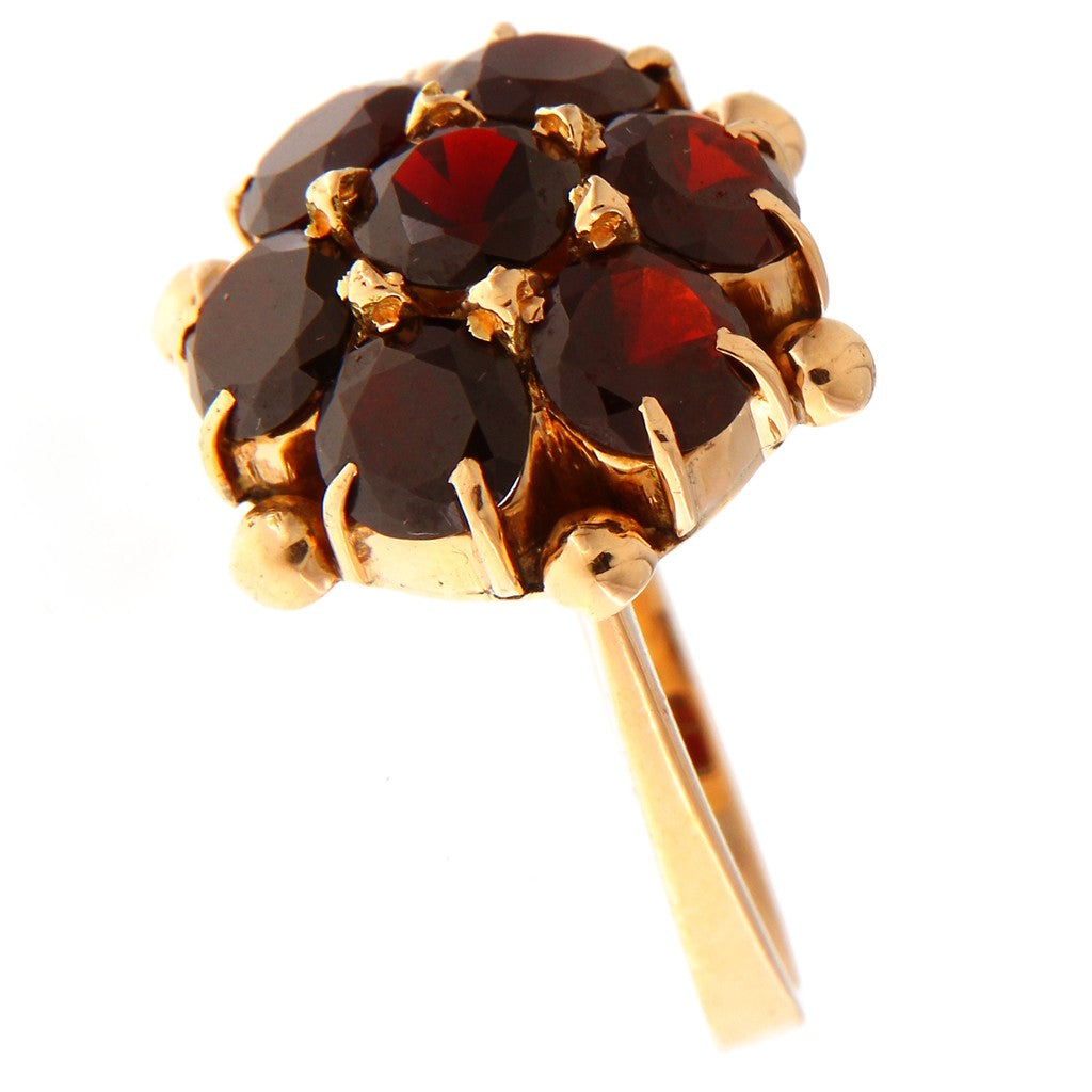 Anello Fiore con Granati
