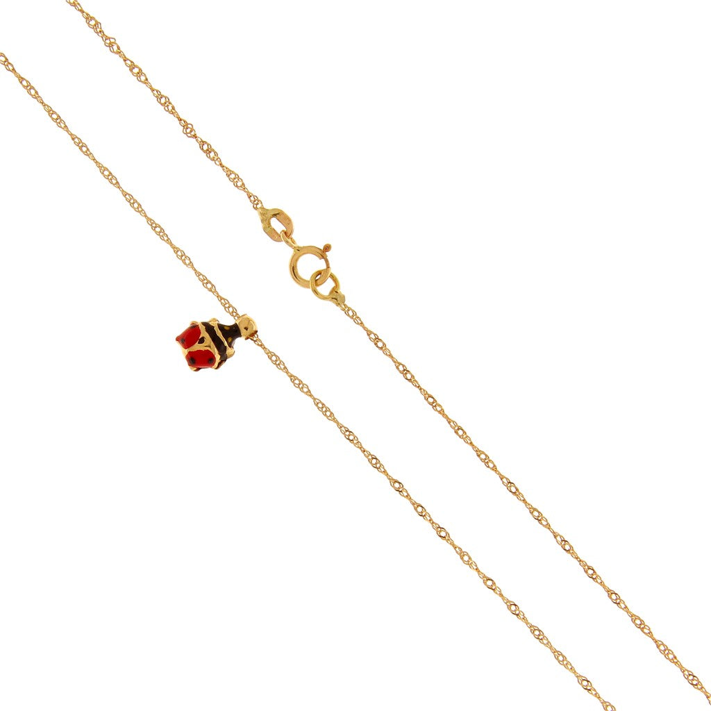 Collana Grumetta Arrotolata con Coccinella