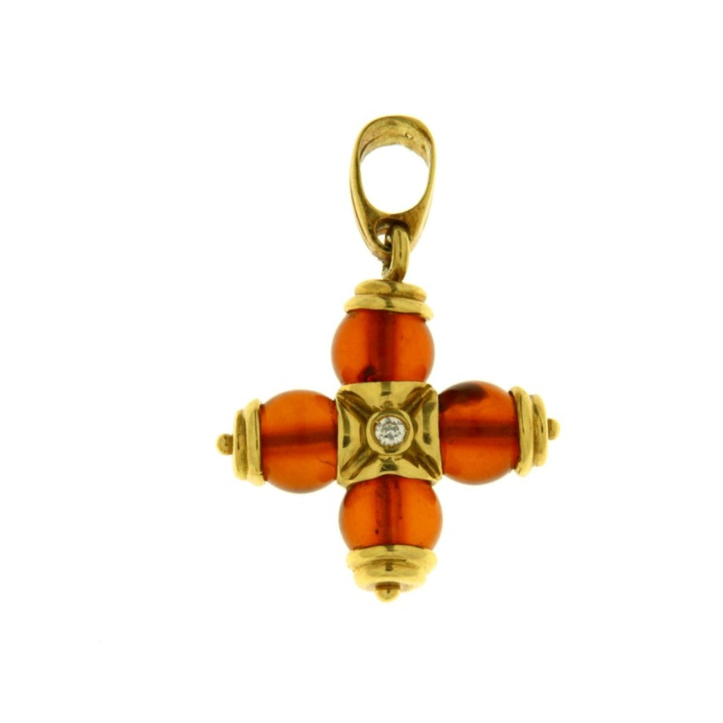 Ciondolo Croce Arancione